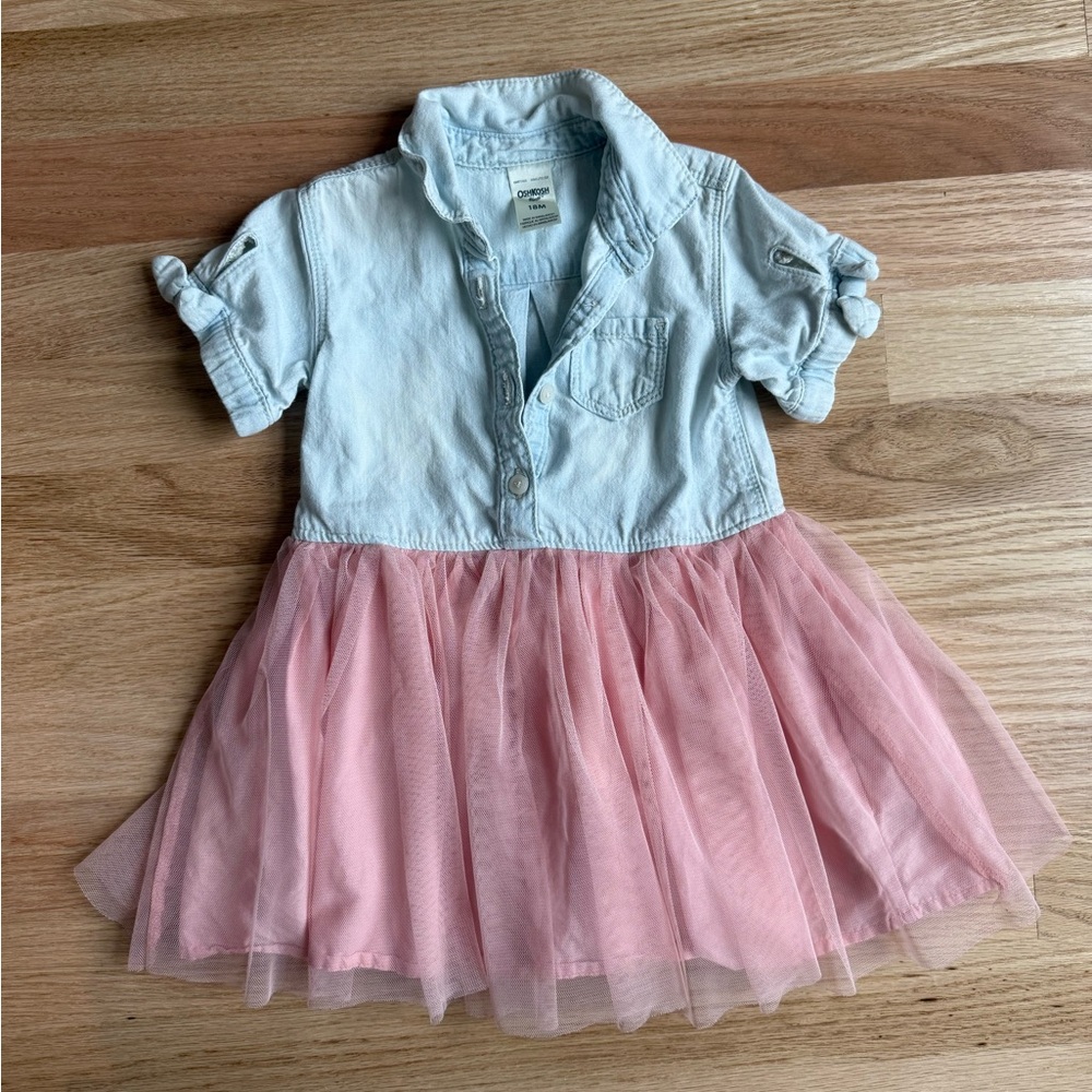 OshKosh B'gosh Light Blue Denim Tutu Dress 18M